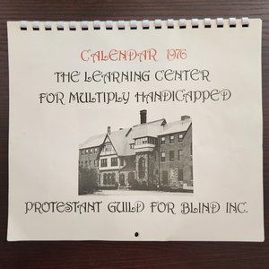 Protestant Guild for the Blind 1976 Calendar Unused Watertown MA